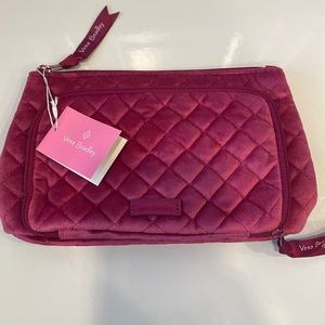 Vera Bradley blush pink velvet compact bag.